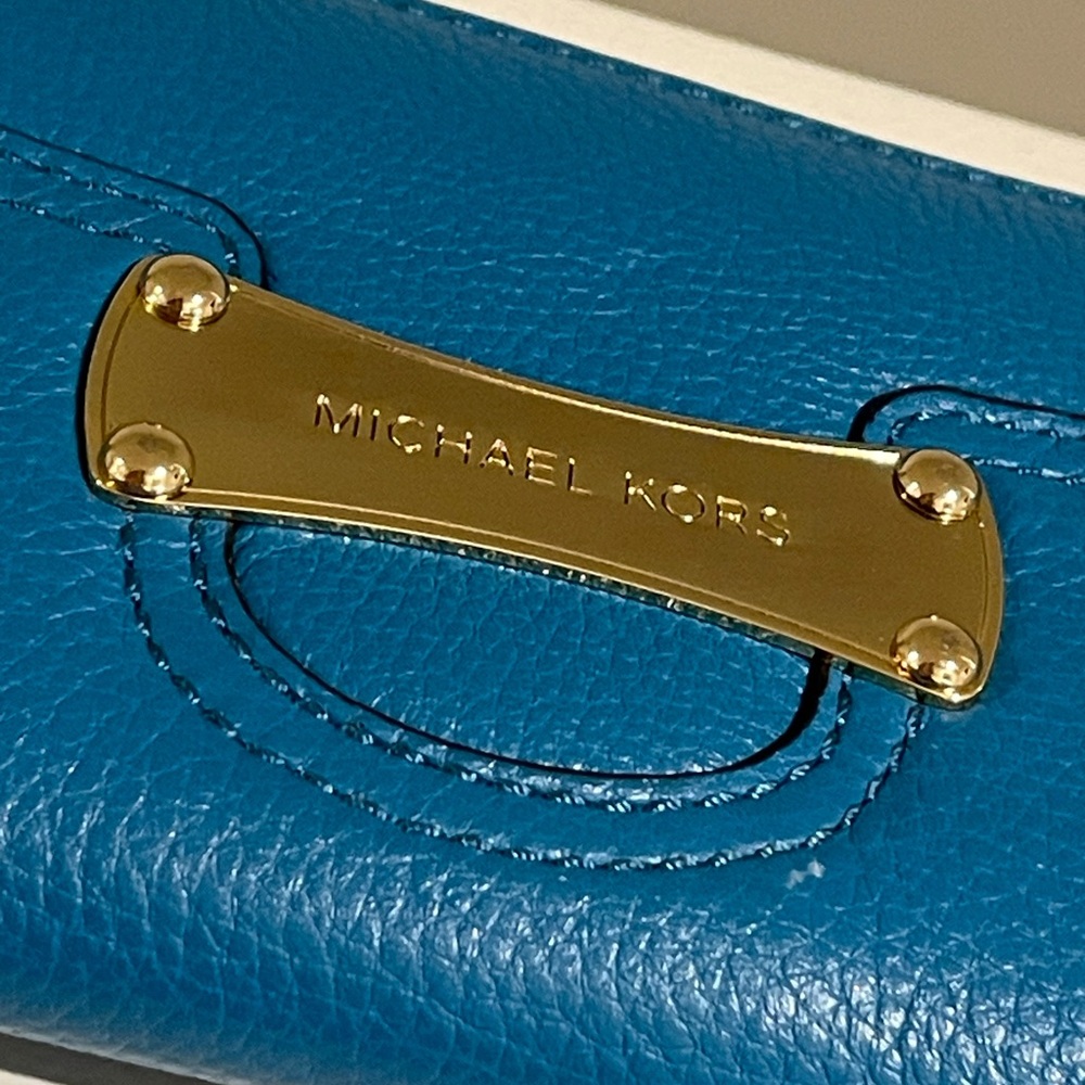 Michael Kors Blue Leather Wallet - Picture 5 of 7